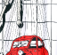 Штора для ванной комнаты Ridder 2CV красный 180x200 47886