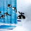 Штора для ванной комнаты Ridder Orka синий/голубой 180x200 35320